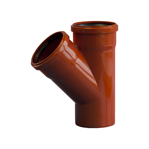 Тройник ПП 110х110х45° наружная Политэк: фотография 1