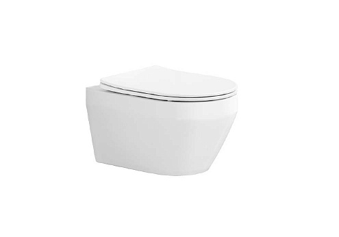 Унитаз подвесной безободковый Aquatek Лея AQ1199T-00 490х360х320 с сиденьем Soft Close, смыв Торнадо: фотография 1