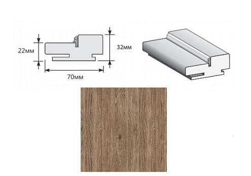 Коробка "Т" ЭКО Original Oak МДФ 2070х70х32 : фотография 1