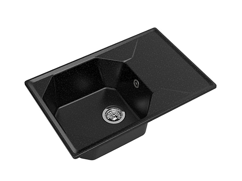 Мойка GRANFEST GF-U--740L чаша+крыло 740х500 мм черный: фотография 1