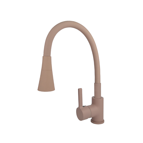 Смеситель для кухни с гибким изливом Sanday SD386765-10 пудровый: фотография 1