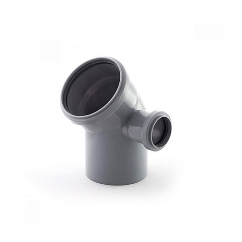 Отвод ПП 110х45° с выходом 50 правый Политэк: фотография 1