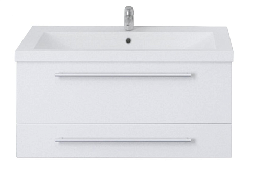 Тумба Соната 75П 2 ящика Белый глянец: фотография 1