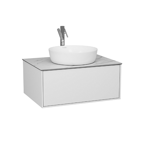 Тумба DIBORG Elise 70 1 ящик, белый глянец 77.7214: фотография 1