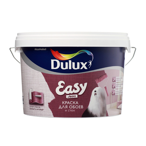 Краска Dulux EASY для обоев и стен BW  2,5л: фотография 1
