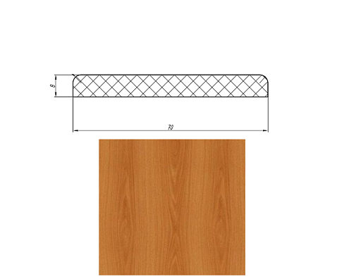Наличник Л Л-12 МиланОрех МДФ Тип-0 2150х70х8 : фотография 1