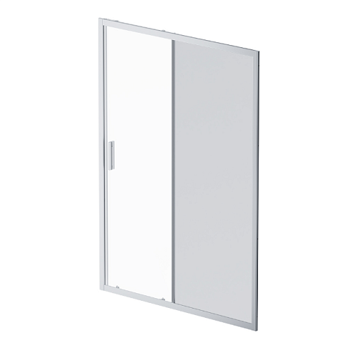 Душевая перегородка с дверью 140x195 AM.PM Gem W90G-140-1-195MG тонированное стекло, профиль хром: фотография 1