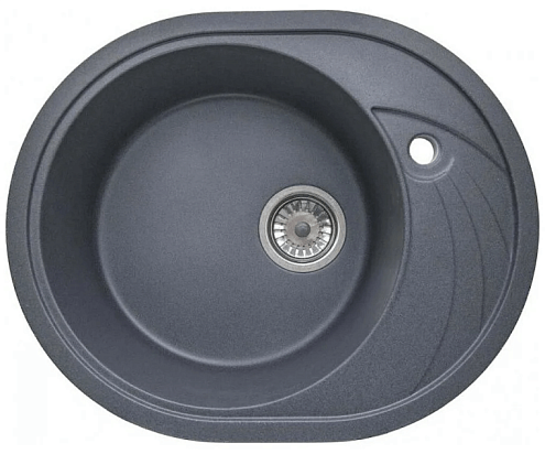 Мойка GRANICOM G-020 570х460 мм 1 чаша+ крыло  овал сахара-песочный: фотография 1