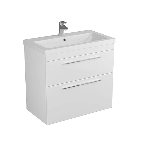 Тумба DIBORG Katarine 80 2 ящика, белый глянец 77.4225: фотография 1