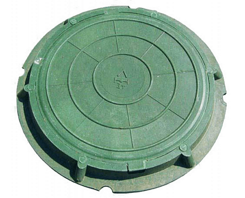 Люк канализационный полимерный 30 кН зеленый: фотография 1