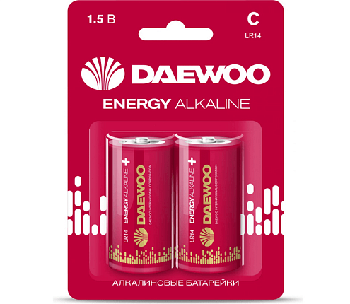 Элемент питания алкалиновый C/LR14 1.5В Energy Alkaline 2021 BL-2 уп.2шт DAEWOO 5029996: фотография 1