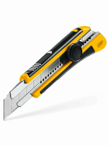 Нож Stayer "Hercules-25", с винтовым фиксатором, усиленный корпус, 25мм: фотография 1