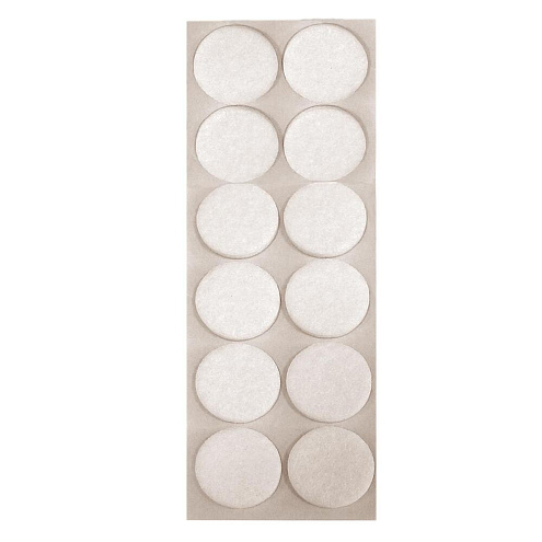 Пункт фетровый самоклеящий  d24мм белый, 12шт "Element": фотография 1