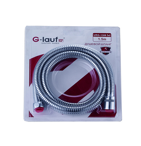 Шланг душевой 150см имп/кон Glauf URG-1312 свободное вращение, растягивающийся: фотография 1