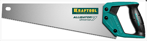 Ножовка по дереву "Alligator 7" универсальная, 400мм, 7TPI, японская сталь SK-5, KRAFTOOL : фотография 1