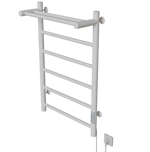 Полотенцесушитель Mixline Vega 80х50 таймер, 318 Вт, 5 перекладин + полка, электрический белый: фотография 1