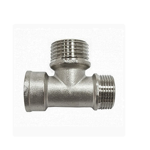 Тройник латунный 1/2" В-Н-Н никелированный STI: фотография 1