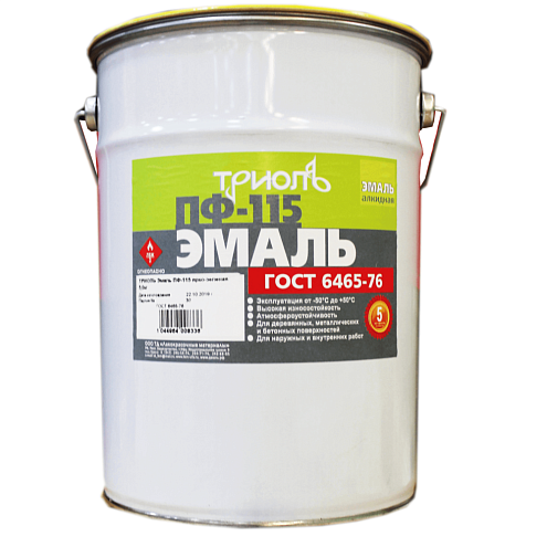 Эмаль ПФ-115 (ГОСТ 6465-76) «ТРИОЛЬ» Серый RAL7040,  5кг: фотография 1