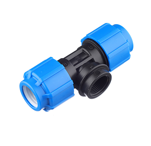 Тройник ПЭ 32х1"х32 внутренняя резьба  обжимной ТПК-Аква: фотография 1