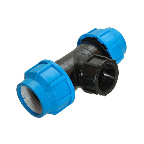 Тройник ПЭ 25х1"х25 внутренняя резьба  обжимной ТПК-Аква: фотография 1