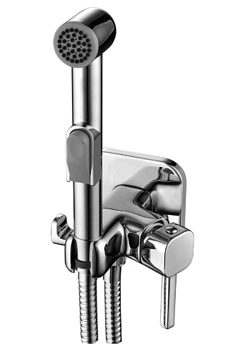 СМЕСИТЕЛЬ С ГИГИЕНИЧЕСКОЙ ЛЕЙКОЙ 25К ПСМ-СВ-0720 ТИП СМ-БДОРЗШЛ ВСТРАИВАЕМЫЙ, ХРОМ: фотография 1