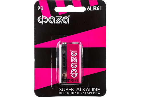 Элемент питания алкалиновый "крона" 6LR61 9В Super Alkaline BL-1 ФАZА 2858412: фотография 1
