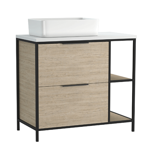 Тумба под раковину напольная BOSQUET 80 для CREA 50 дуб: фотография 1