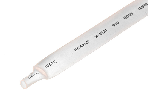 Трубка термоусадочная 10.0/5.0 1м белая Rexant 21-0001: фотография 1