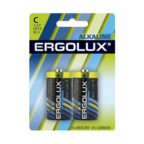 Элемент питания алкалиновый C/LR14 1.5В Alkaline BL-2 уп.2шт Ergolux 11751: фотография 1
