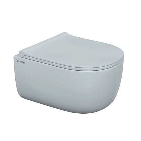 Унитаз BERGES подвесной EGO Rimless 49 см с сиденьем Toma Slim SO микролифт : фотография 1