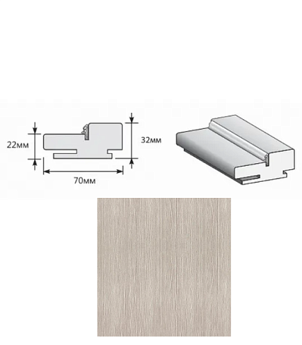 Коробка "Т" ЭКО Cappuccino Melinga МДФ 2070х70х32 (у,п) : фотография 1