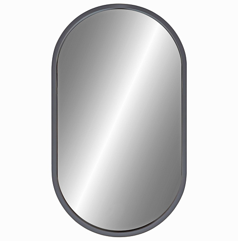 Зеркало в раме 500х900 Брэйнс МДФ серый овал: фотография 1