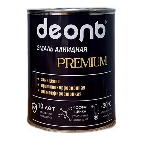Антикоррозионная глянцевая эмаль PREMIUM ДЕОЛЬ Белая RAL 9016 0,75л: фотография 1