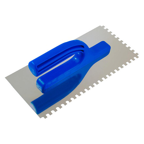 Гладилка зубчатая, 130х270мм, зуб 8х8мм, нержавейка, пластиковая ручка, РемоКолор: фотография 1