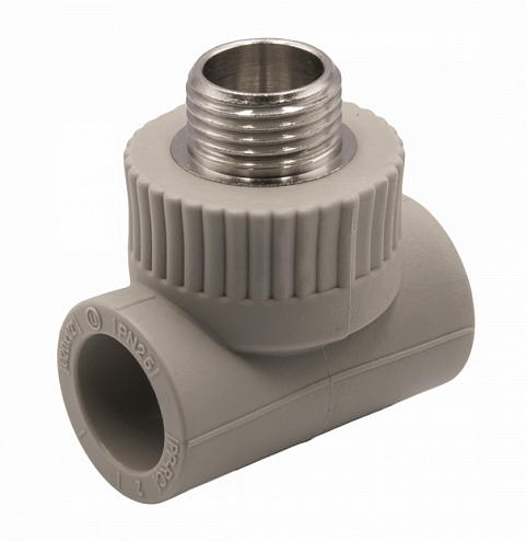 Тройник комбинированный наружная резьба 20х1/2''х20 EVER plast   : фотография 1