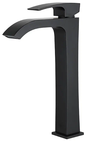 Смеситель для умывальника 35к G1007-86 GAPPO высокий, литой, ЧЕРНЫЙ: фотография 1