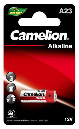 Элемент питания алкалиновый A23/LR23A 12В Mercury Free A23-BP1 для пультов сигнализаций BL-1 уп.1шт Camelion 12827: фотография 1