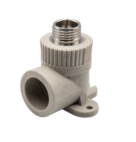 Уголок комбинированный наружная резьба  25х1/2'' с креплением EVER plast   : фотография 1