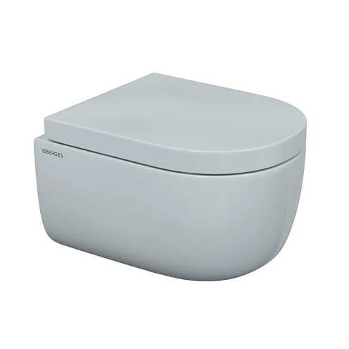 Унитаз подвесной BERGES EGO Rimless 49 см, сиденье дюропласт Тома SO микролифт: фотография 1