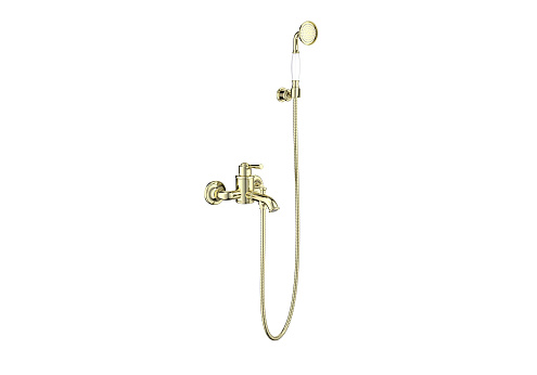 Смеситель для ванны с душевым набором AQUATEK золото полированное AQ1549PG Классик: фотография 1
