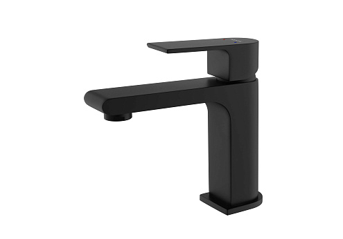 Смеситель для раковины 103 без донного клапана Aquatek матовый черный AQ1410MB Лира: фотография 1