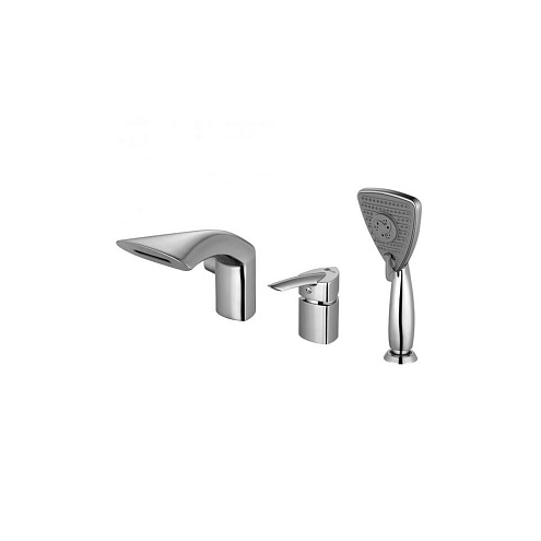 Смеситель Lemark "Марс" LM3545C для ванны встраиваемый на 3 отверстия с аксессуарами хром: фотография 1