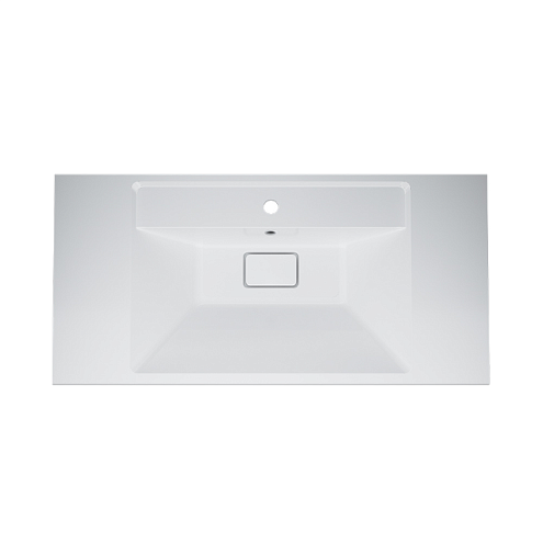 Раковина мебельная 100 AM.PM Inspire 2.0 M50AWPX1001WG белая встраиваемая, со сливом-переливом: фотография 1