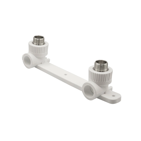 Уголок комбиринованный наружная резьба 20х1/2'' с креплением двойной EVER plast: фотография 1