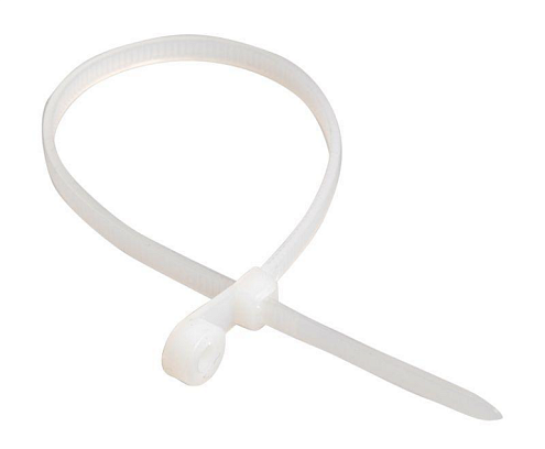 Хомут кабельный 3.5х200 нейлон белый с отверстием для крепления ХОК уп.100шт IEK UHH40-5-200-100: фотография 1