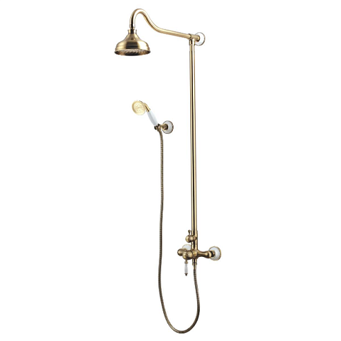 Смеситель Lemark "Вилла" LM4860B для душа с верхней душевой лейкой "Тропический дождь" и ручной лейкой бронза: фотография 1