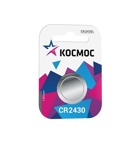Элемент питания литиевый CR2430 1хBL уп.1шт КОСМОС KOCR24301BL: фотография 1