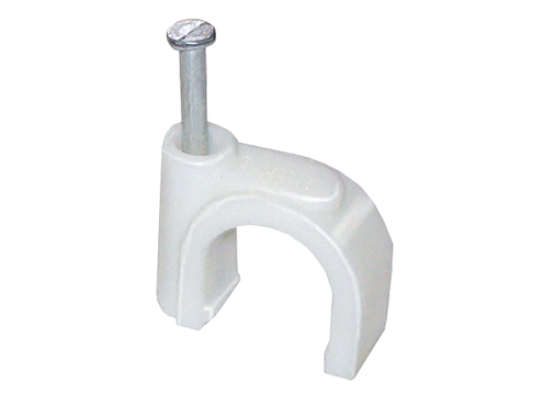 Скоба крепежная круглая 9мм пластик уп.100шт IEK USK11-09-100: фотография 1