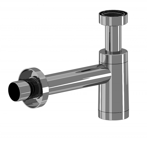 Сифон бутылочный 1 1/4"х40 АНИ Пласт BRB1004M,без выпуска, с переходной трубкой D40, пластиковый корпус, металлизированный: фотография 1