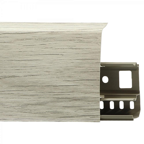 Плинтус ПВХ с монтажной планкой Line Plast LS005, Ясень шимо светлый  : фотография 1